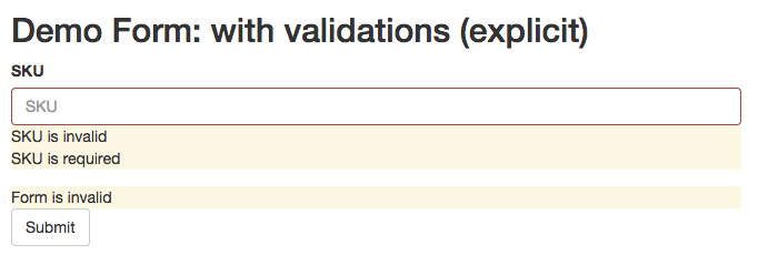 Demo Form with Validations